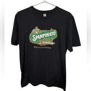 Spampinato Custom Guitars Musician Black Graphic Men’s L T-Shirt MINTY ROCK